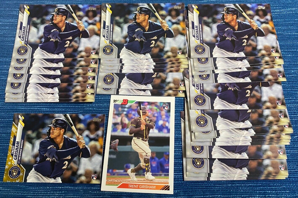 TRENT GRISHAM 34 Card Lot ROOKIE 2020 Topps 9 Padres Brewers Yankees Bowman 200C